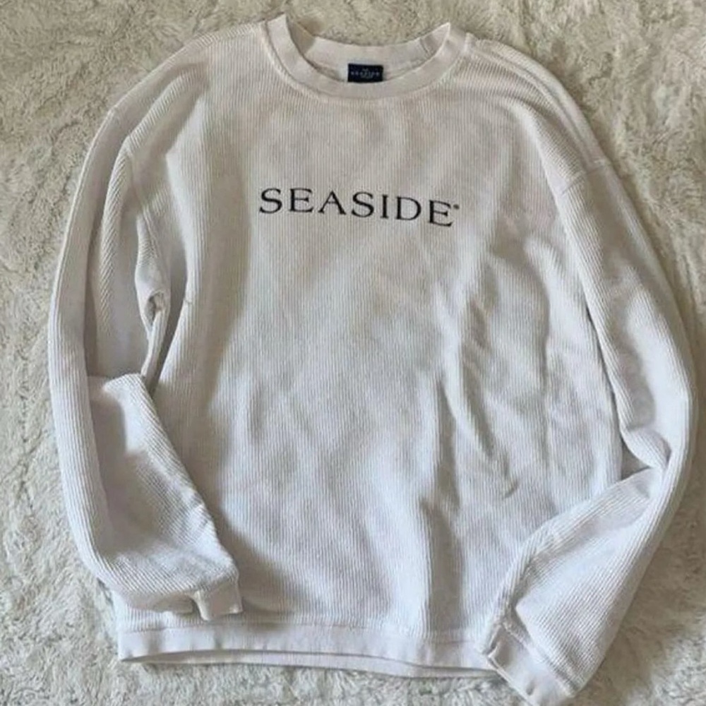 Women's White Crew Neck Sweater